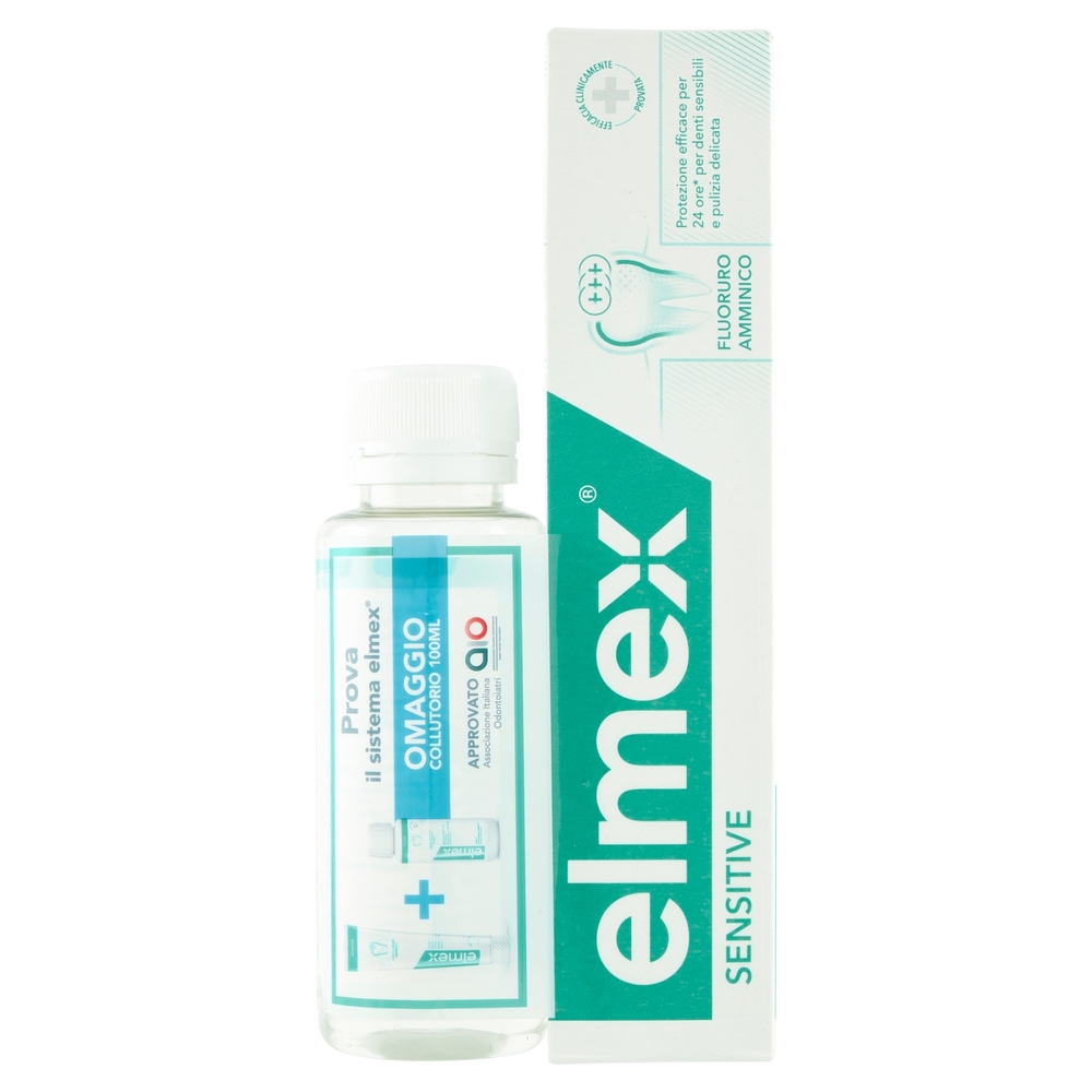 elmex Sensitive kit dentifricio 75ml e collutorio 100 ml